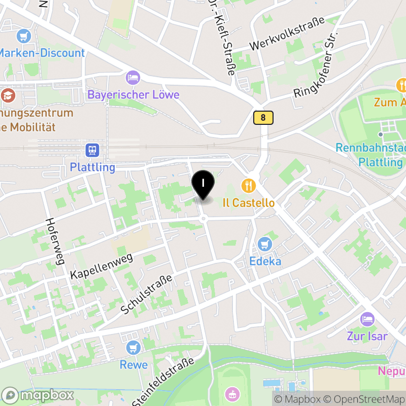 Kartenausschnitt:Berufsfachschule für Altenpflegehilfe Plattling des Bayerischen Roten Kreuzes