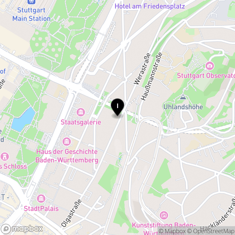 Kartenausschnitt:Staatliche Ballettakademie Berufsfachschule John-Cranko-Schule Stuttgart (Hauptstelle)