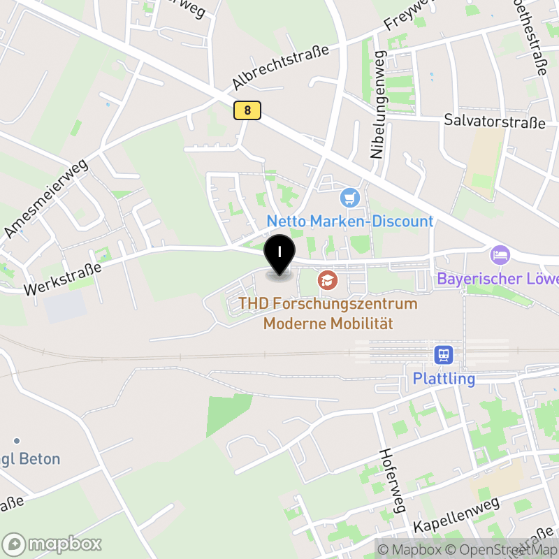 Kartenausschnitt:Fachakademie für Sozialpädagogik des Landkreises Deggendorf in Plattling