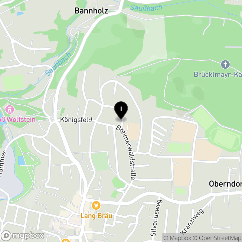 Kartenausschnitt:Berufsfachschule für Physiotherapie der PhysioFRG gGmbH in Freyung