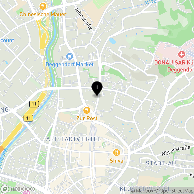 Kartenausschnitt:Staatlich anerkannte Berufsfachschule für Fremdsprachenberufe Deggendorf GmbH