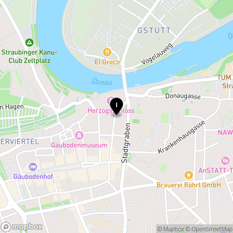 Kartenausschnitt:Private Fachakademie für Sozialpädagogik der Ursulinen-Schulstiftung in Straubing