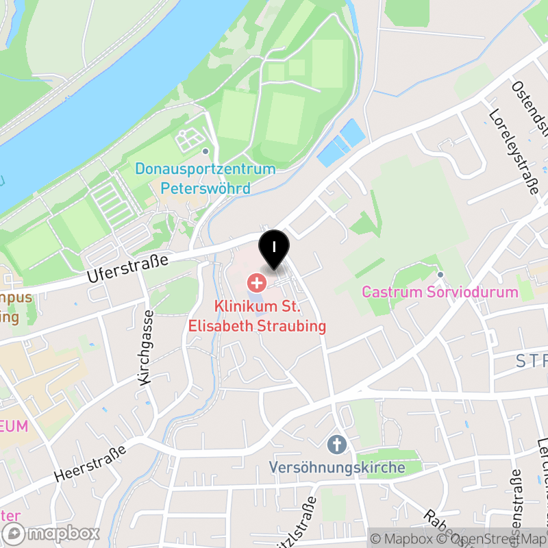 Kartenausschnitt:Berufsfachschule für Pflege am Klinikum Straubing GmbH