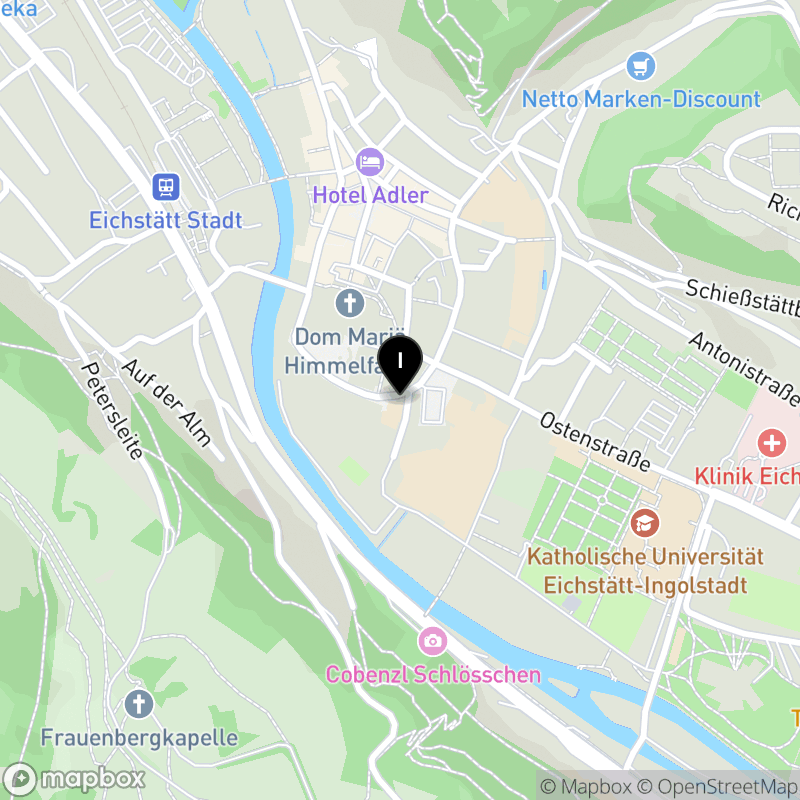 Kartenausschnitt:Maria-Ward-Fachakademie für Sozialpädagogik Eichstätt der Diözese Eichstätt