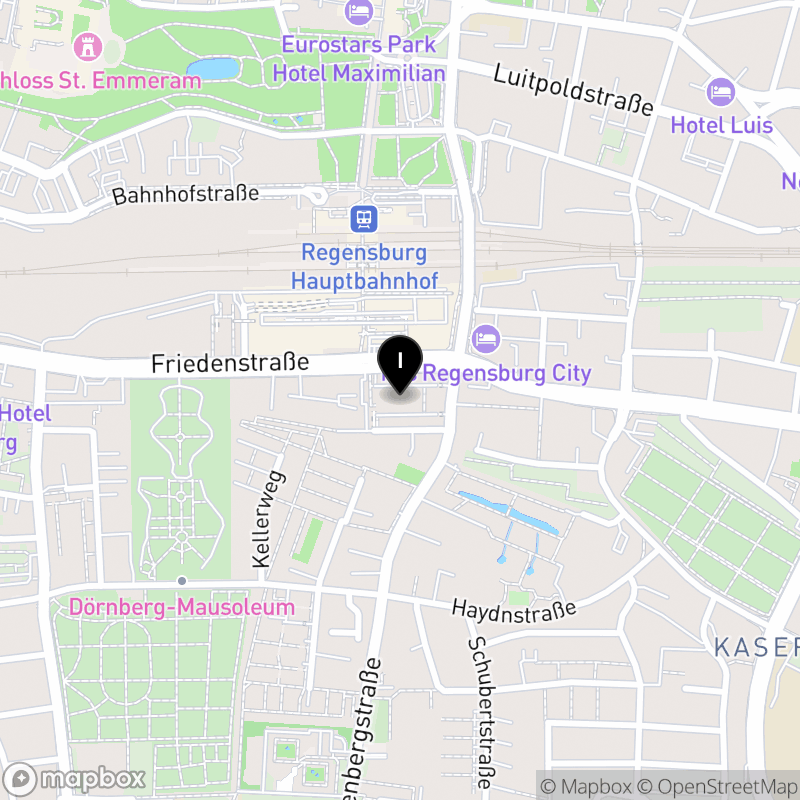 Kartenausschnitt:Private Berufsfachschule für Ergotherapie der Döpfer-Schulen Regensburg