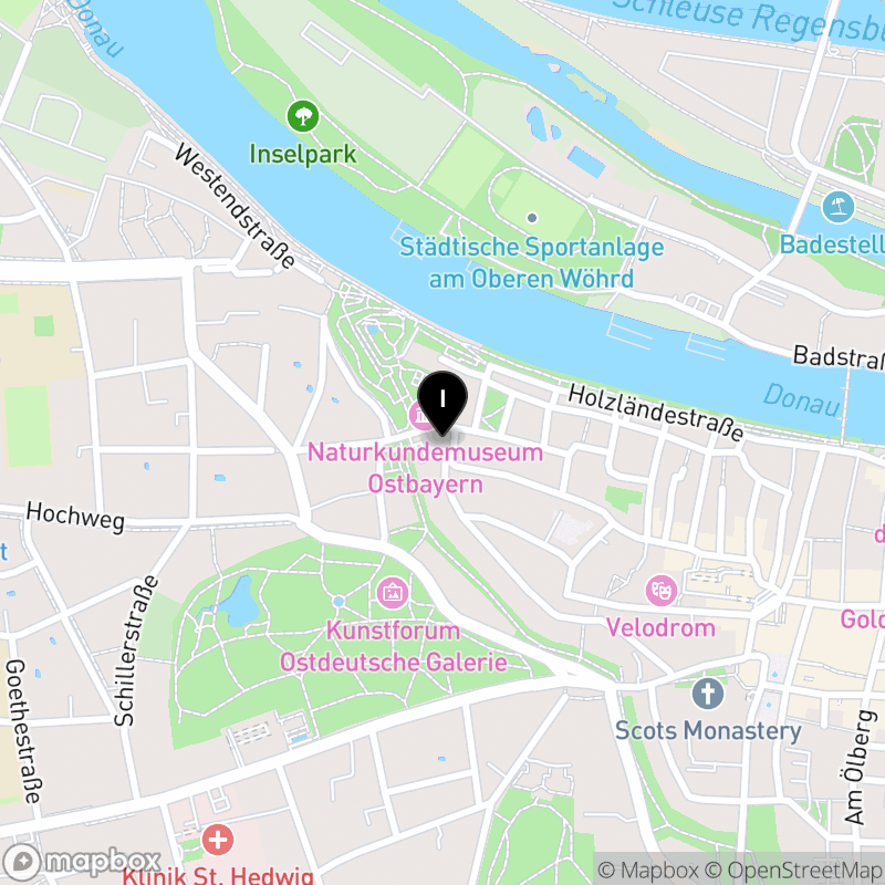 Kartenausschnitt:Private Berufsfachschule für Krankenpflegehilfe der Barmherzige Brüder gGmbH Regensburg