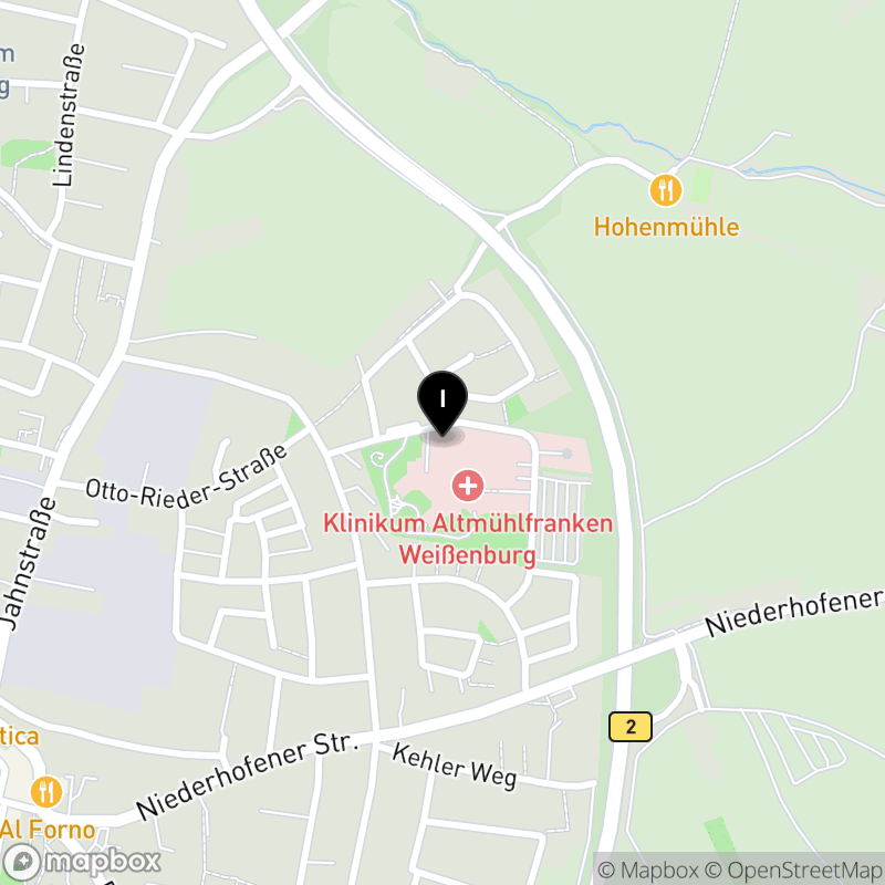 Kartenausschnitt:Berufsfachschule für Pflege am Klinikum Altmühlfranken Weißenburg-Gunzenhausen