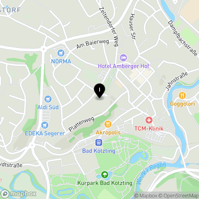 Kartenausschnitt:Private Berufsfachschule für Altenpflege der VHS im Landkreis Cham e.V., Bad Kötzting