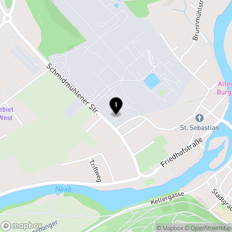 Kartenausschnitt:Private Berufsfachschule für Pflege des maxQ im bfw des DGB in Burglengenfeld