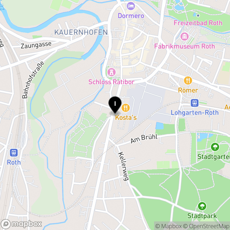 Kartenausschnitt:Berufsfachschule für Pflege Roth der Diakoneo KdöR