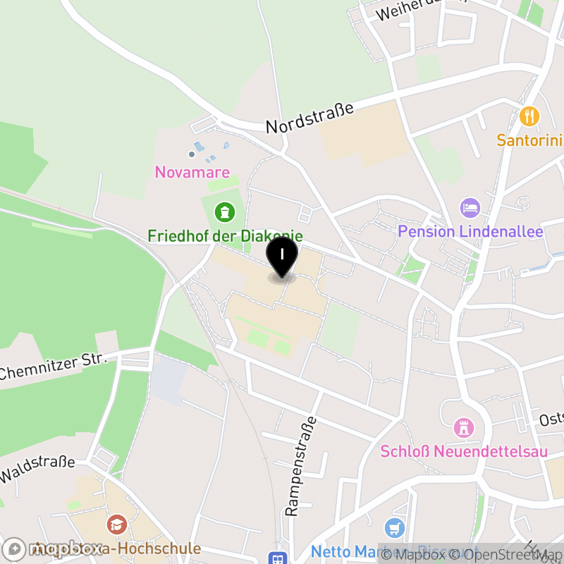 Kartenausschnitt:Fachschule für Heilerziehungspflege Neuendettelsau der Diakoneo KdöR