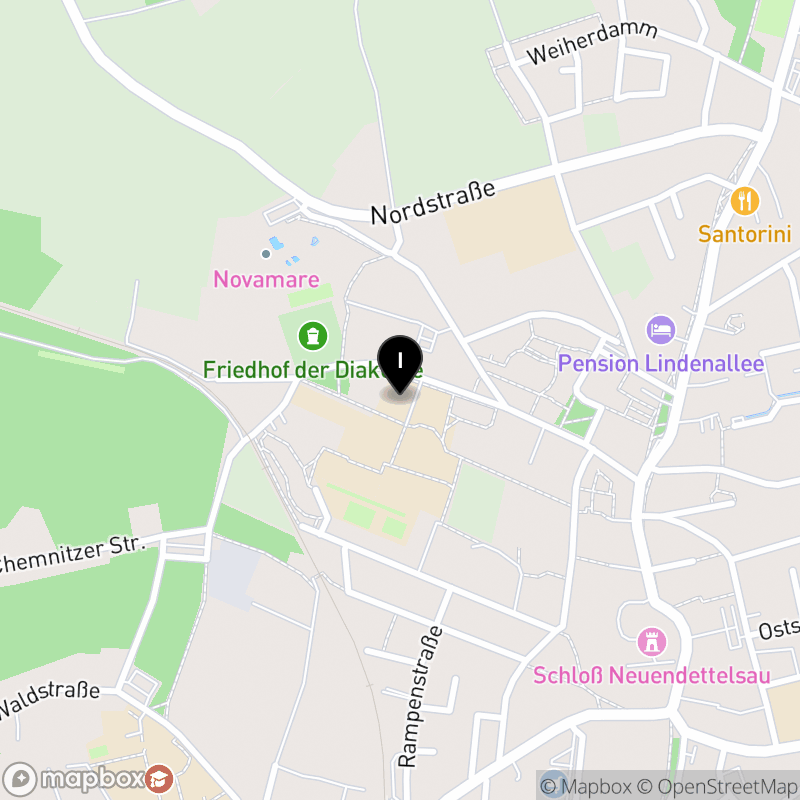 Kartenausschnitt:Berufsfachschule für Ergotherapie Neuendettelsau der Diakoneo KdöR