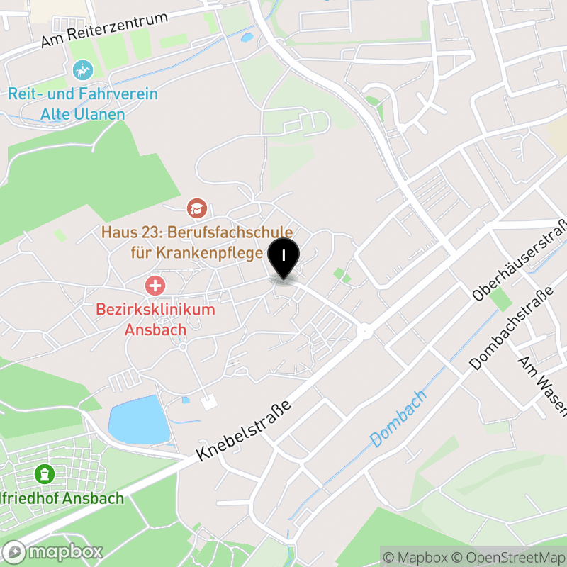 Kartenausschnitt:Berufsfachschule für Pflege Ansbach des Kommunalunternehmens Bezirkskliniken Mittelfranken