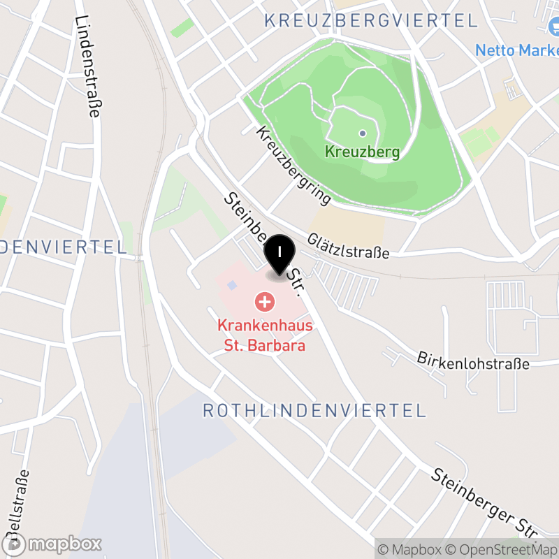 Kartenausschnitt:Private Berufsfachschule für Krankenpflege der barmherzige Brüder St. Barbara in Schwandorf