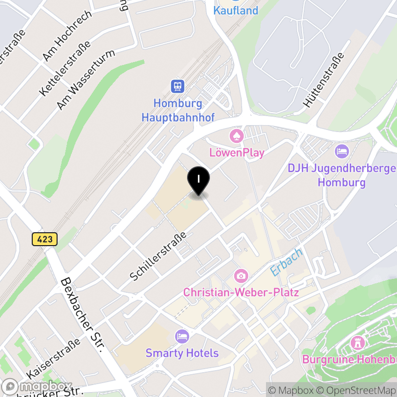 Kartenausschnitt:Berufsbildungszentrum Homburg Paul-Weber-Schule