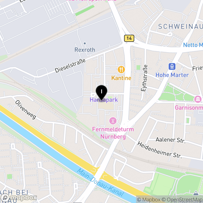 Kartenausschnitt:Fachakademie für Sozialpädagogik der Stadt Nürnberg