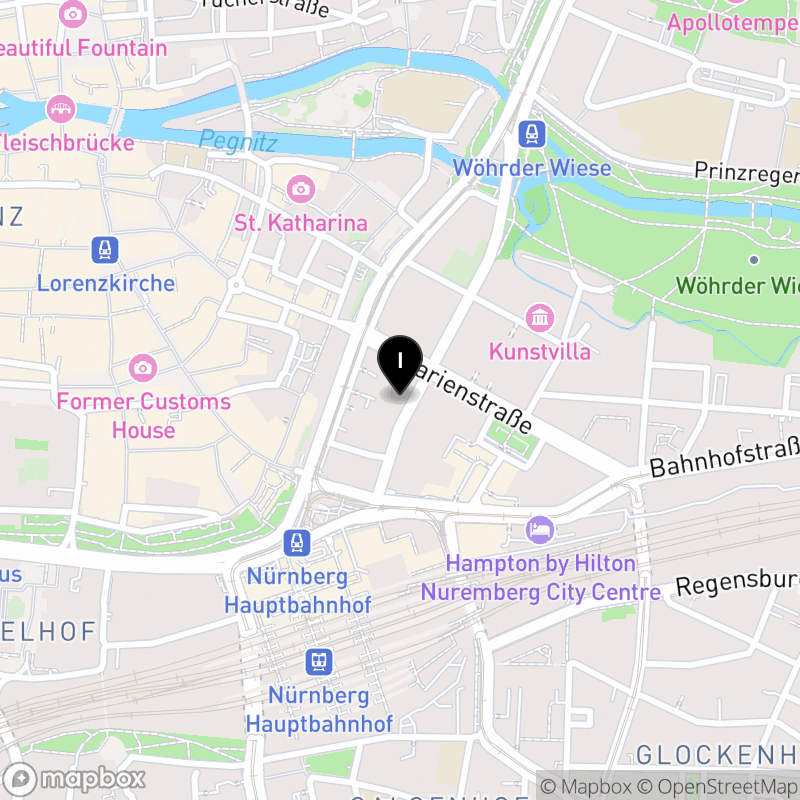 Kartenausschnitt:Evangelische Fachakademie für Sozialpädagogik Nürnberg der Rummelsberg Dienste für Menschen gemeinn. GmbH