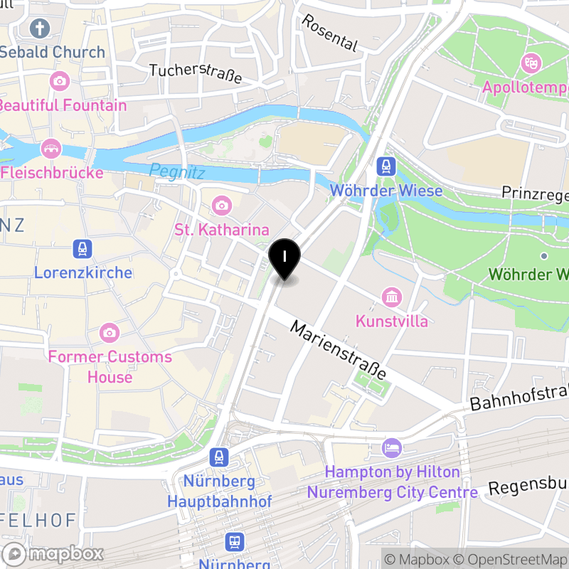 Kartenausschnitt:Staatlich anerkannte Berufsfachschule für Fremdsprachenberufe Nürnberg