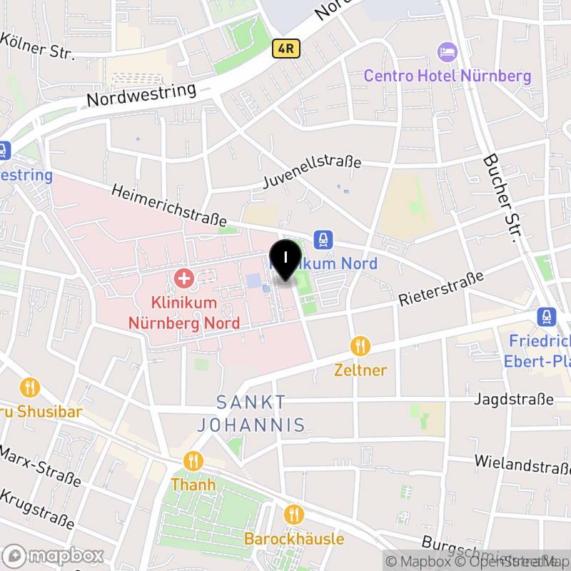 Kartenausschnitt:Berufsfachschule für medizinisch-technische Radiologieassistenten des Klinikums Nürnberg