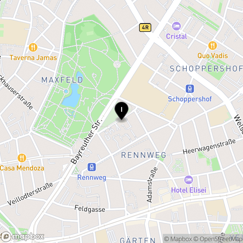 Kartenausschnitt:Berufsfachschule für Pflege Nürnberg der Schwesternschaft Nürnberg vom BRK e.V.