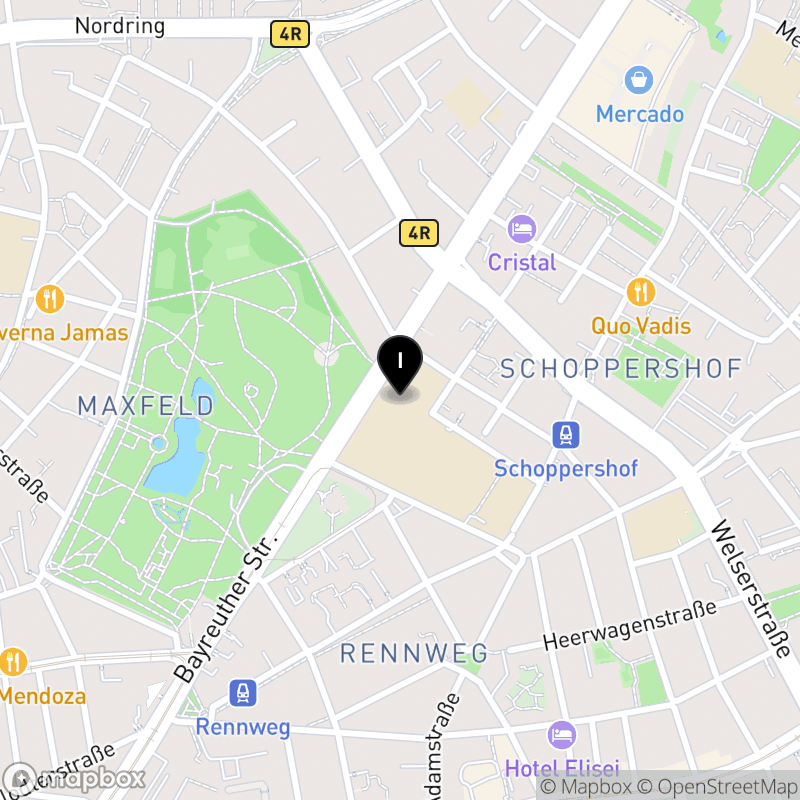 Kartenausschnitt:Berufsfachschule für Medizinische Technologie für Laboratoriumsanalytik der Stadt Nürnberg