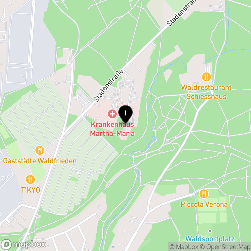 Kartenausschnitt:Berufsfachschule für Pflege Nürnberg der Martha-Maria Krankenhaus gGmbH