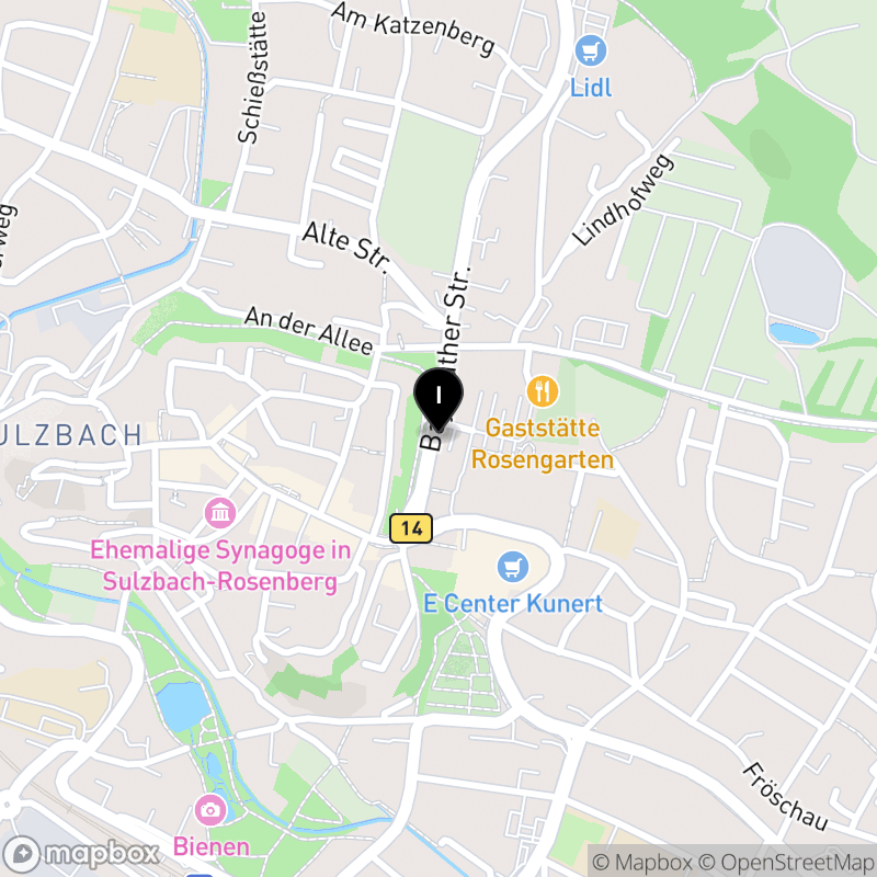 Kartenausschnitt:Private Berufsfachschule für Pflege der Caritas Regensburg in Sulzbach-Rosenberg