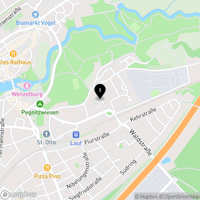 Kartenausschnitt:Berufsfachschule für Notfallsanitäter Lauf an der Pegnitz der ASB-Schulen Bayern gemeinnützige GmbH