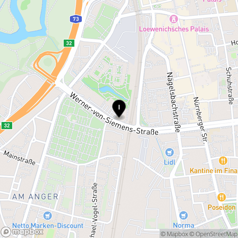 Kartenausschnitt:Berufsfachschule für Kinderpflege Erlangen