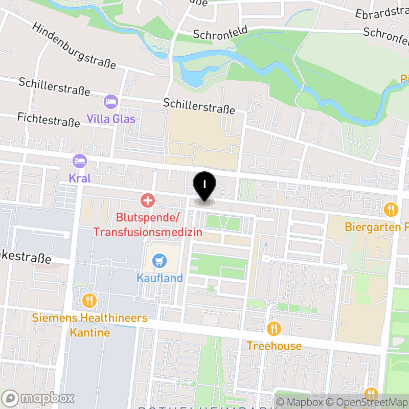 Kartenausschnitt:Staatliche Berufsfachschule für Physiotherapie am Klinikum der Friedrich-Alexander-Universität Erlangen-Nürnberg