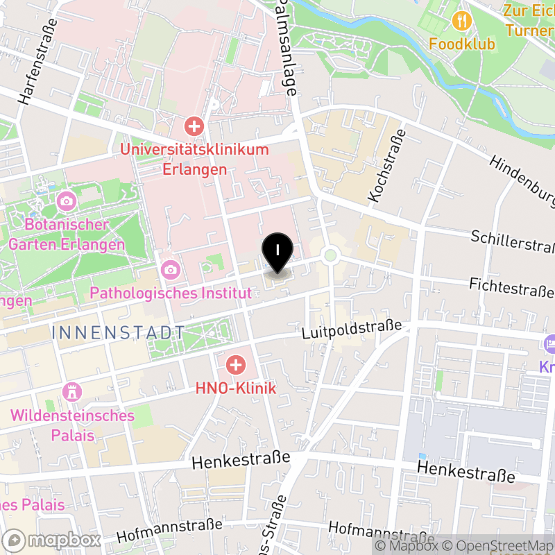 Kartenausschnitt:Staatliche Berufsfachschule für Pflege am Klinikum der Friedrich-Alexander-Uni. Erlangen-Nürnberg
