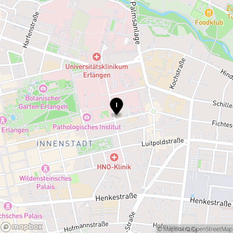 Kartenausschnitt:Staatliche Berufsfachschule für Hebammen am Klinikum der Friedrich-Alexander-Universität Erlangen-Nürnberg