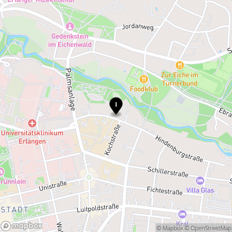 Kartenausschnitt:FAK für Fremdsprachenberufe Erlangen der Vereinigung zur Unterhaltung des Instituts für Fremdsprachenberufe