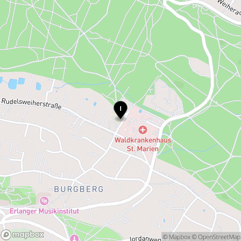 Kartenausschnitt:Berufsfachschule für Pflege der Malteser Waldkrankenhaus Erlangen gGmbH