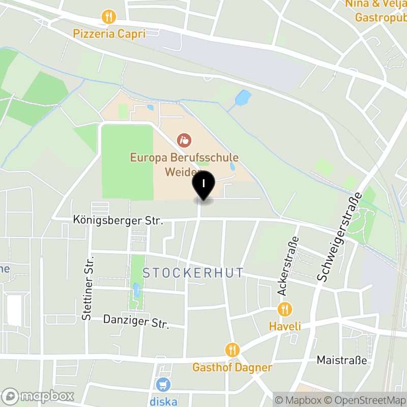 Kartenausschnitt:Fachschule für Heilerziehungspflege der bfz Weiden gemeinnützige GmbH in Weiden