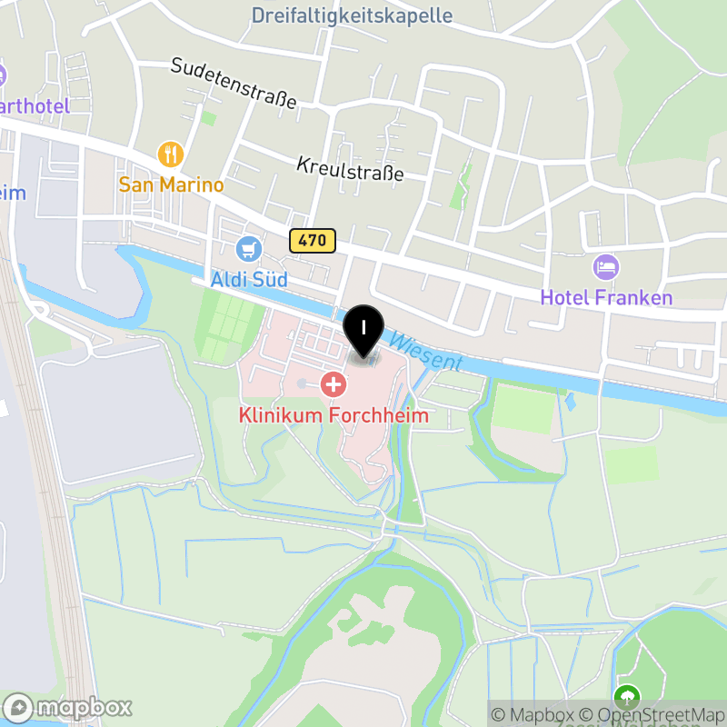 Kartenausschnitt:Berufsfachschule für Pflege der Klinikum Forchheim