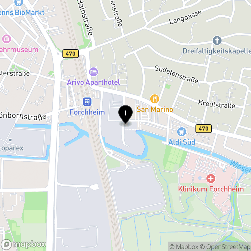 Kartenausschnitt:Berufsfachschule für Altenpflegehilfe Forchheim (bfz)