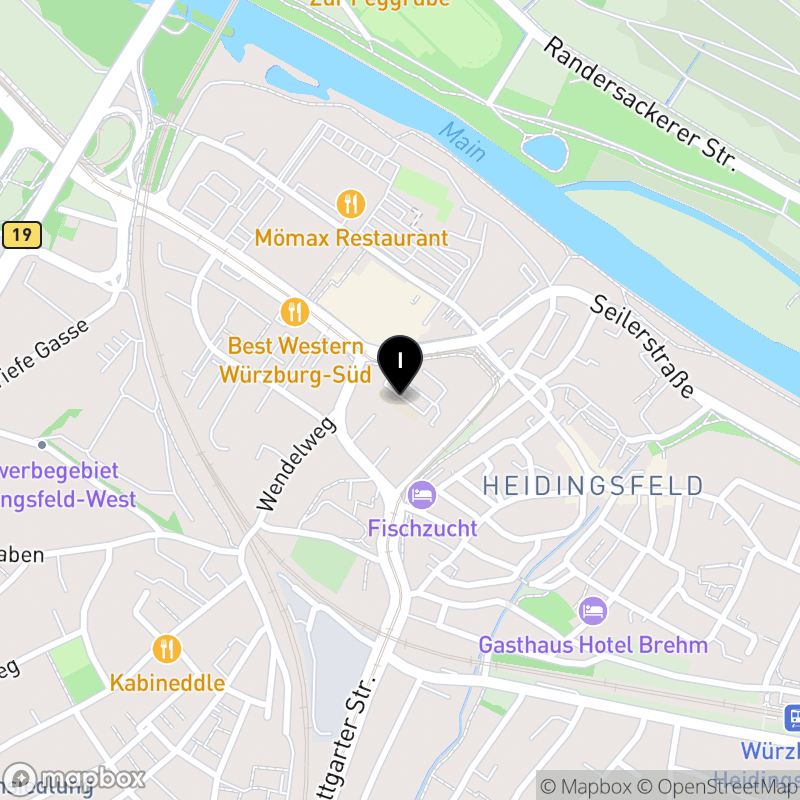 Kartenausschnitt:Berufsfachschule für Pflege Würzburg (bfz)