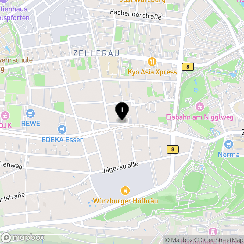 Kartenausschnitt:Fachakademie für Heilpädagogik Würzburg des Sozialdienstes katholischer Frauen e.V.