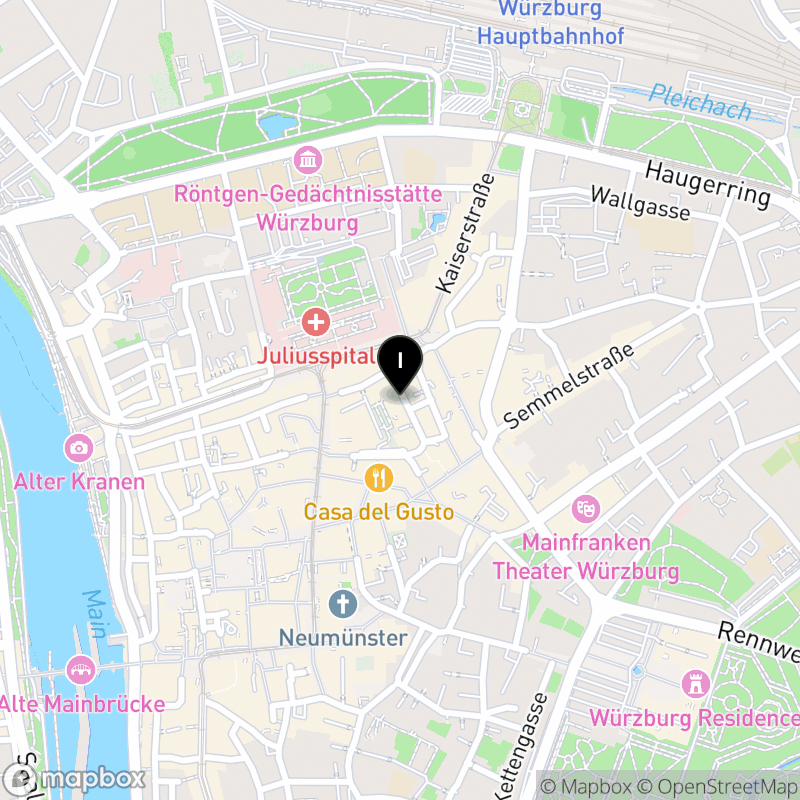 Kartenausschnitt:Berufsfachschule für Logopädie der Caritas-Schulen gGmbH in Würzburg