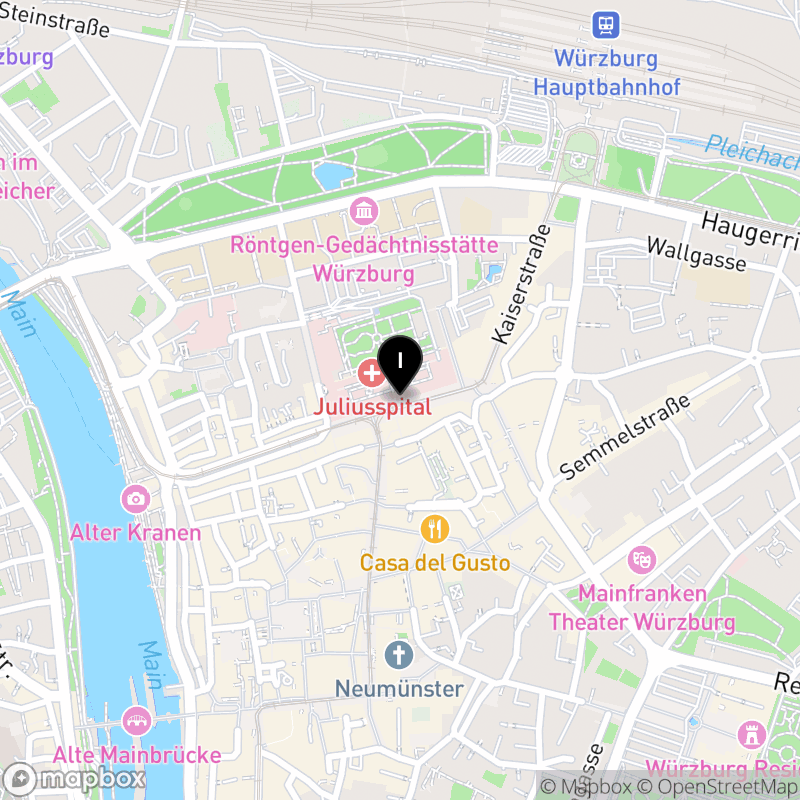 Kartenausschnitt:Berufsfachschule für Pflege der Klinikum Würzburg Mitte gGmbH am Standort Juliusspital