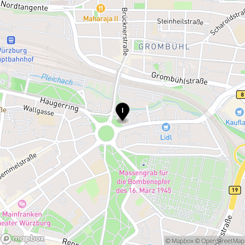 Kartenausschnitt:Berufsfachschule für Anästhesie- und Operationstechnische Assistenz in Würzburg