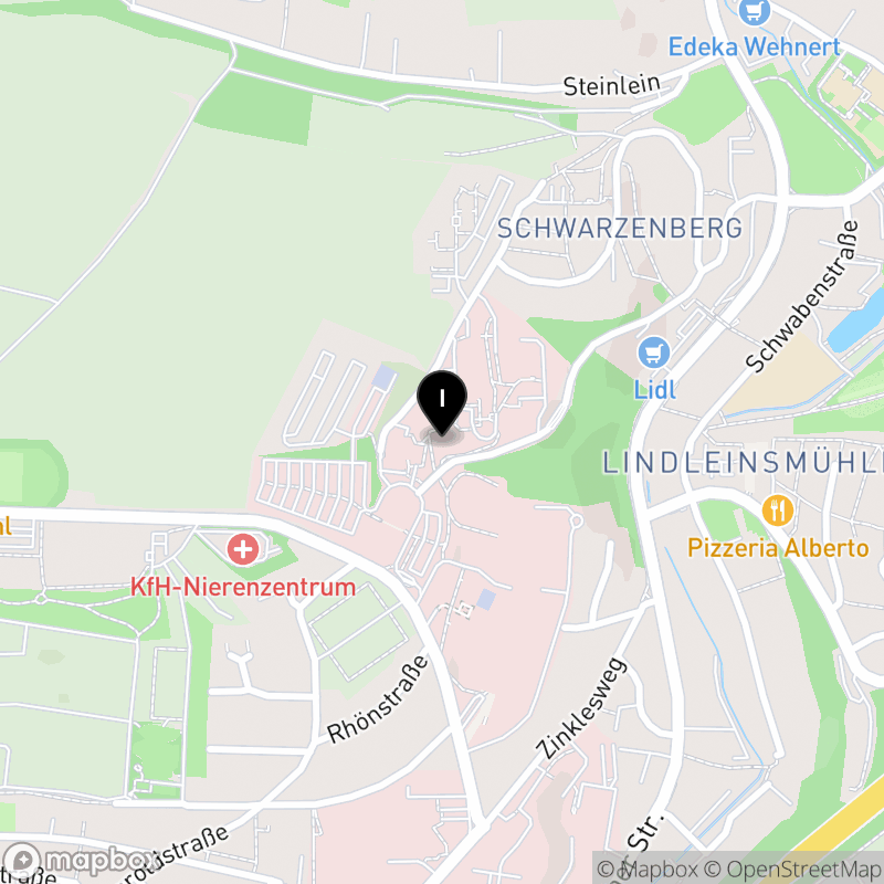 Kartenausschnitt:Staatliche Berufsfachschule für technische Assistenten in der Medizin an der Julius-Maximilians-Universität Würzburg