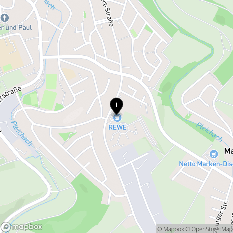 Kartenausschnitt:Private Berufsfachschule für Ergotherapie der Gesellschaft für berufsbezogene Aus- und Weiterbildung Rimpar