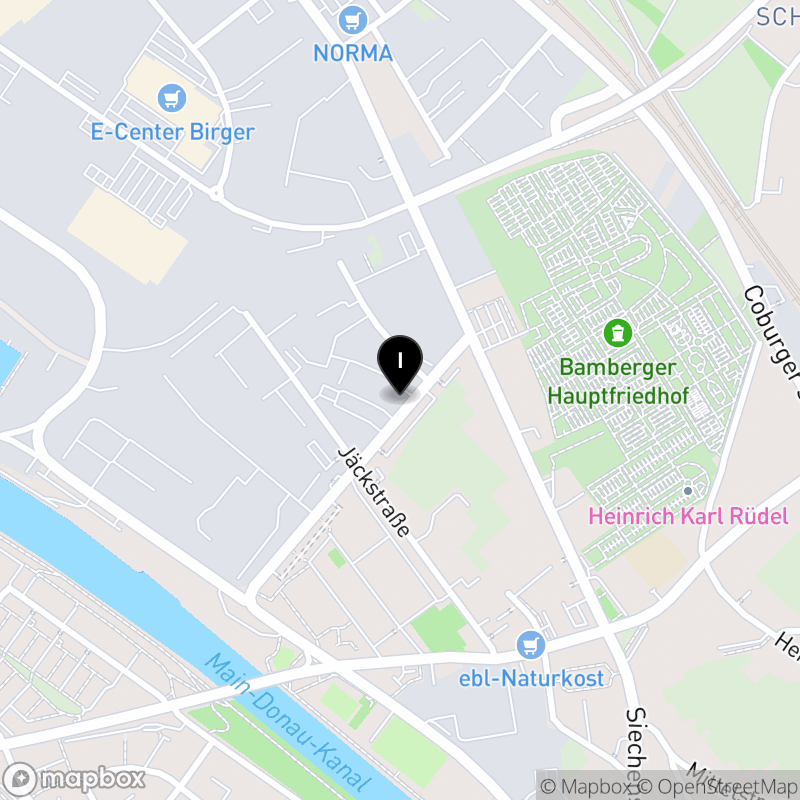 Kartenausschnitt:Fachakademie für Sozialpädagogik Bamberg (bfz)