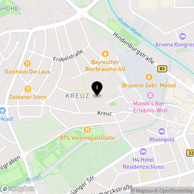 Kartenausschnitt:Berufsfachschule für Krankenpflegehilfe Bayreuth der Klinikum Bayreuth GmbH