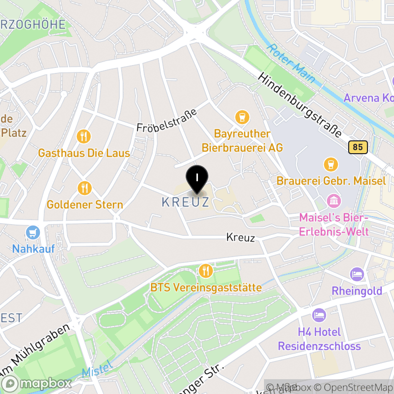 Kartenausschnitt:Berufsfachschule für Physiotherapie am Klinikum Bayreuth