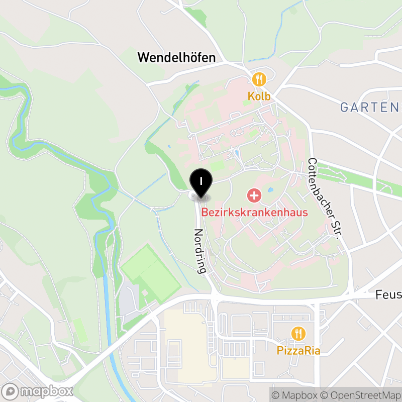 Kartenausschnitt:Berufsfachschule für Pflege am Bezirkskrankenhaus Bayreuth