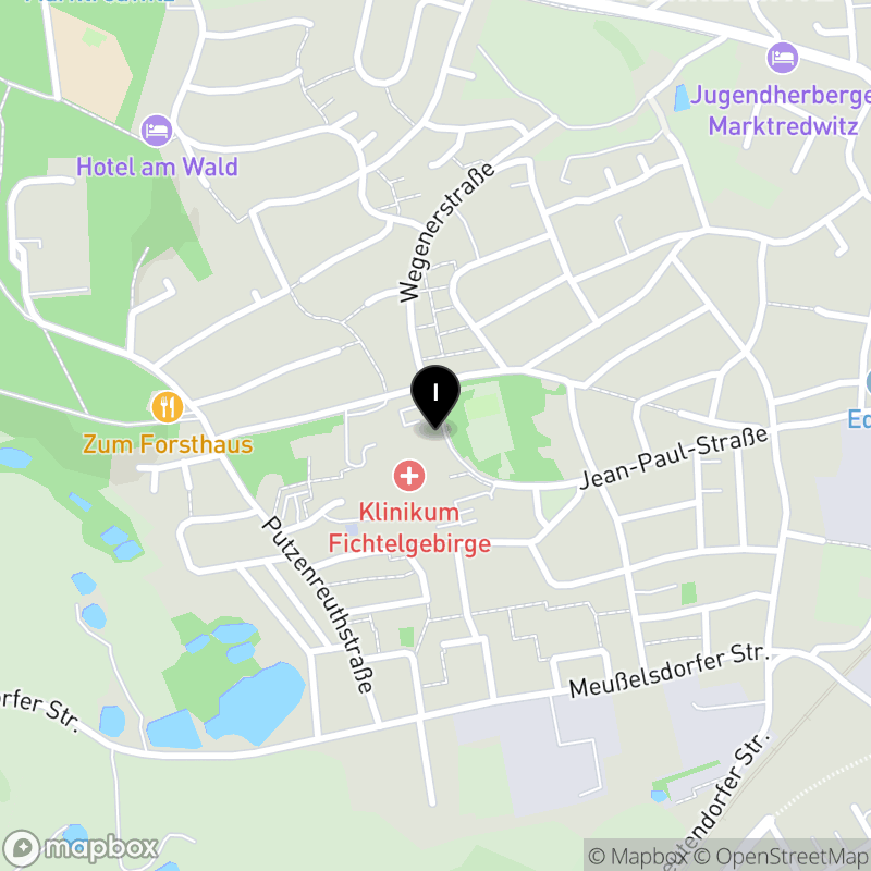 Kartenausschnitt:Berufsfachschule für Pflege Klinikum Fichtelgebirge Marktredwitz