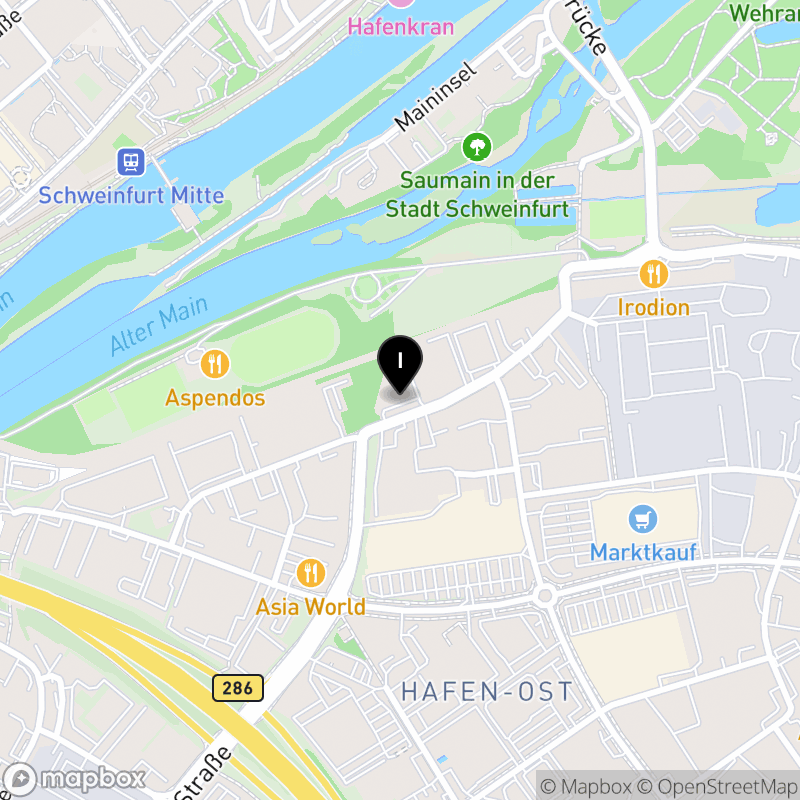 Kartenausschnitt:Private Fachschule für Heilerziehungspflege Schweinfurt